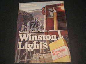 1981 Winston Cigarettes Ad Construction Bridge Man  