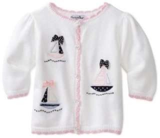   : Hartstrings Baby girls Newborn Sailboat Cardigan Sweater: Clothing