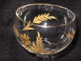 Set of 10 Vintage Crystal Gold Cut Wine Glasses Wheat Stem Goblet 