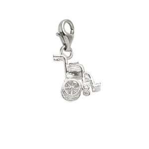 Rembrandt Charms Wheelchair Charm with Lobster Clasp, Sterling Silver