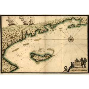  1700 map of Vache Island, Haiti,: Home & Kitchen