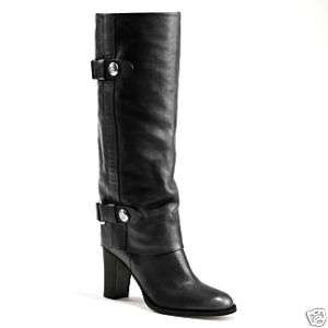 COACH Sage Black Leather Tall Boots Shoes $528 6 7 9 11  