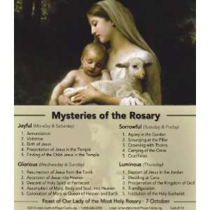  Mysteries of the Rosary Holy Prayer Card Wallet Size 