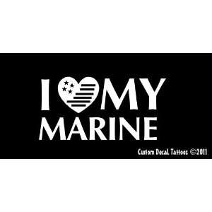  I Love My Marine Car Window Decal Sticker White 5 