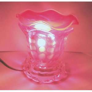  Textured Glass Oil Burner   Spotted Pink 