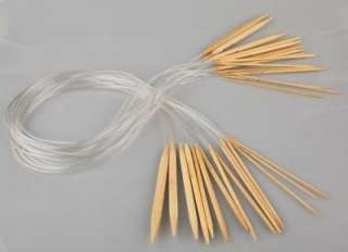 Wholesale 15 sizes 48 Bamboo Circular Knitting Needles US0 15  