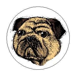 PUG FACE Pinback Button 1.25 Pin / Badge ~ Beautiful Artwork Dog 