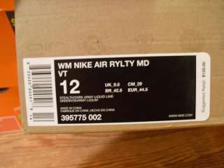 New WMN Nike Air Royalty Mid Stealth Lime 12WMN 10.5MEN  