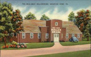MOUNTAIN HOME PA Wile Away Rollerdrome Old Postcard  