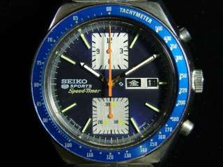 Vintage Seiko SpeedTimer Chronograph Watch   Model 6138 0030   Blue 