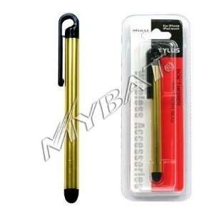 Apple iPhone, iPod Touch iTouch Stylus Pen CLIP (Gold Body, Black Ends 