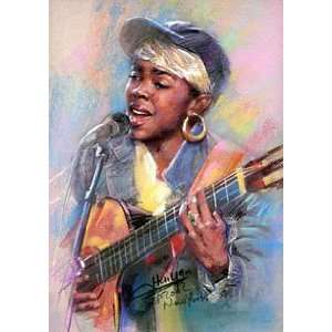 Lauryn Hill (With Guitar) Music Poster Print   11 X 17  
