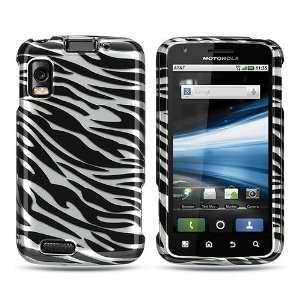 Motorola Atrix 4G / MB860 Crystal Black Silver Zebra Skin 
