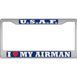    U.S. Air Force I Love My Airman License Plate Frame Automotive