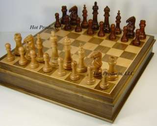 STAUNTON WOOD LARGE 5 weighted set of chess men  