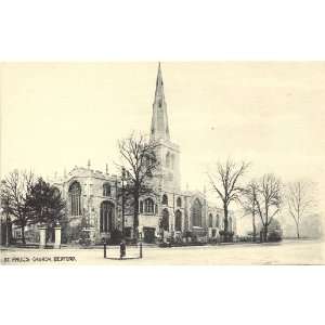  1910 Vintage Postcard St. Pauls Church Bedford England UK 