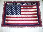 God Bless America National Anthem USA Flag Throw