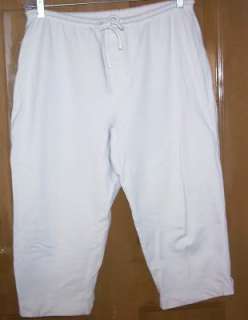 JILL Beige Stretch CAPRIS Cropped Sweatpants Pants 14 16 L Large 