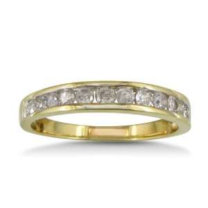   Yellow Gold Channel Set Diamond Anniversary Ring 1/2ct tw. (Sizes 4 9