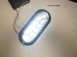 TWO 6 Inch Oval LED Clear White Back Up Light Surface  