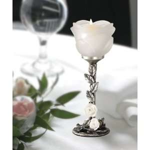  Ivory Rose Design Candleholder (Set of 12)   Wedding Party 