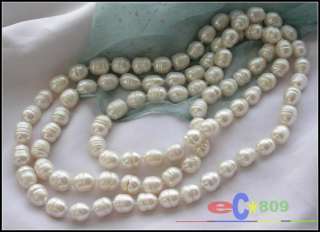 50 15MM white RICE FRESHWATER CULTURED PEARL NECKLACE  