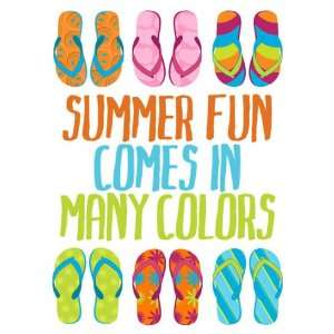  Summer Fun Colors Flipflops Sign: Office Products