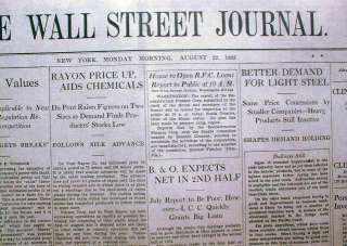 Orignl 1932 Wall Street Journal GREAT DEPRESSION depths  