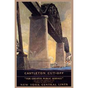   CUT OFF NEW YORK CENTRAL LINES VINTAGE POSTER REPRO 