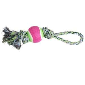  4206 Pet Dog Chew Cotton Braided Rope 2 Knot Ball Tug: Pet 