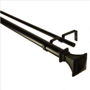   Curtain Rod Set in Black Trumpeted Square Curtain Rod Set in Black