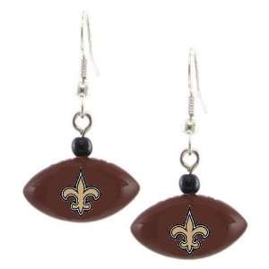  New Orleans Saints Mini Football Dangle Earrings: Sports 