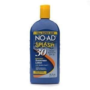  NO AD Splash Watersport Sunscreen Lotion SPF 30, 16 oz 