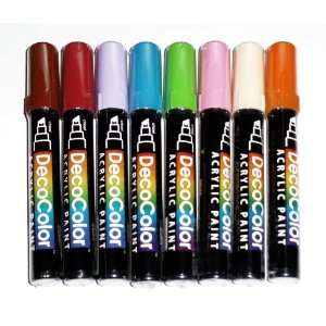  Acrylic Paint Markers   8 pc Set, Chisel Point, Opaque, Water 