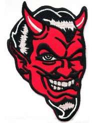 Red Devil Embroidered Patch Satanic Evil Lucifer Satan Iron on Emblem 