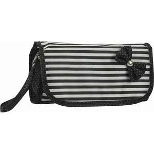  Black & White Striped Cosmetic Bag: Beauty
