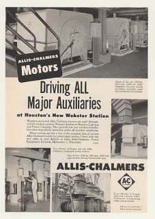 1956 Webster Station Houston Power Co Allis Chalmers Ad  