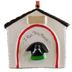 Run This House   Black Dog Christmas Ornament:  Sports 