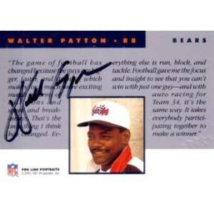  Walter Payton certified autograph Chicago Bears 1991 Pro 