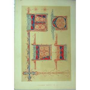 Calligraphy Letters C1882 Fourteenth Century Colour