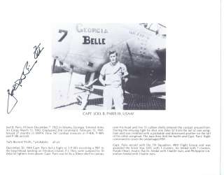 JOEL PARIS III WWII Fighter Pilot Ace Autographed  