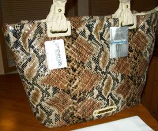 LONDON FOG SNAKE LILY TOTE W/WALLET &SLEEPER RP$135 NWT  