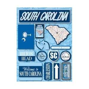  Jet Setters Dimensional Stickers 4.5X6 Sheet   South Carolina 