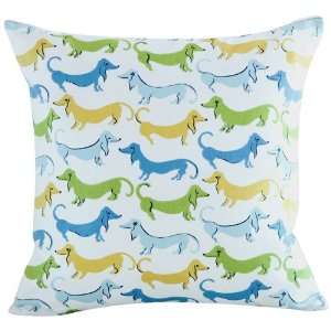  Wagging Dog Throw Pillow in Blue