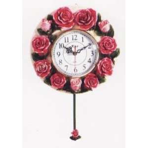  ROSE 3 Dimensional Pendulum Wall Clock *NEW!!*: Home 