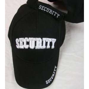  Security Embroidered Adjustable Hat Black Ball Cap: Sports 