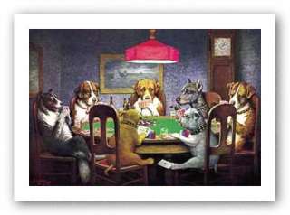 DOG PLAYING CARDS PRINT A Friend in Need C.M. Coolidge  