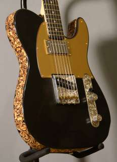   ART T   STYLE Guitar hand   engraved Paisley Black Outlaw Waylon WC