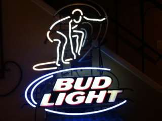 Bud Light Surfer Animated Wave Motion Neon Bar Sign WOW  