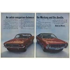  1967 Ford Mustang 1968 AMC Javelin SST Unfair Comparison 2 